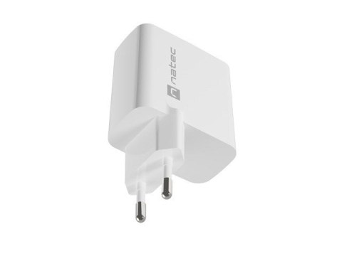 NATEC ŁADOWARKA RIBERA GAN 1x USB-A + 1x USB-C 65W BIAŁA