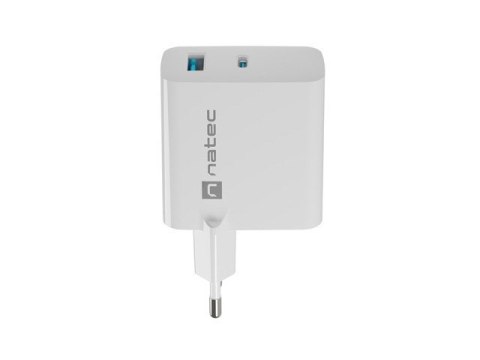 NATEC ŁADOWARKA RIBERA GAN 1x USB-A + 1x USB-C 65W BIAŁA