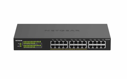 NETGEAR GS324P Nie zarządzany Gigabit Ethernet (10/100/1000) Obsługa PoE 1U Czarny