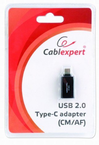 Adapter GEMBIRD A-USB2-CMAF-01 (USB typu C M - USB 2.0 F; kolor czarny)