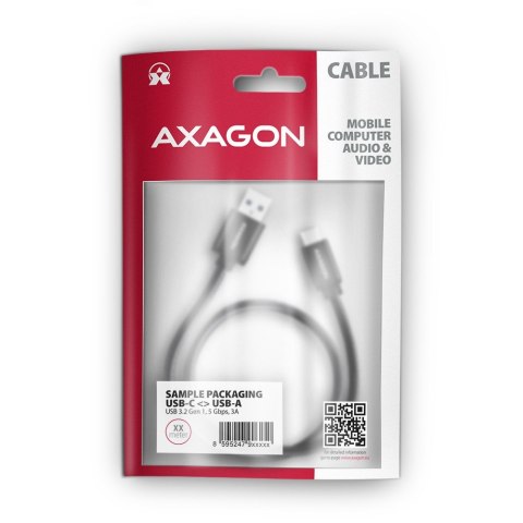 BUCM3-AM10AB Kabel USB-C - USB-A 3.2 Gen 1, 1m, 3A, ALU, oplot, Czarny