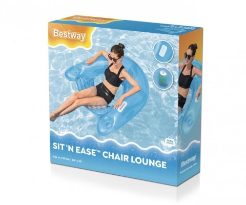 Bestway 43118 Fotel do pływania Sit&#039;n Ease z uchwytami Niebieskie 1.52m x 0.99m