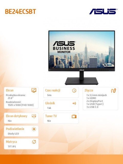 Monitor 23,8 cali BE24ECSBT BK/5MS/EU/DP+HDMI+TYPEC+USB+SPEAKER