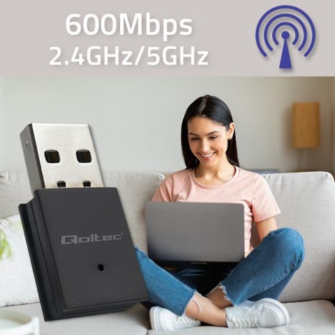 Adapter bezprzewodowy Ultra szybki mini WiFi Standard AC | BT 4.0USB | 600Mbps