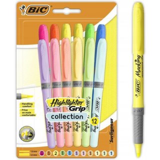 Zakreślacz HIGHLIGHTER GRIP 6x pastel, 6x neon 992562 BIC