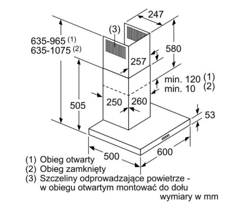 Okap kominowy DWB66BC60 czarny