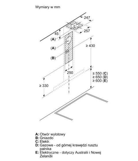 Okap kominowy DWB66BC60 czarny