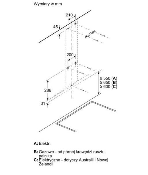 Okap kominowy DWB66BC60 czarny