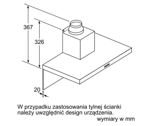 Okap kominowy DWB66BC60 czarny