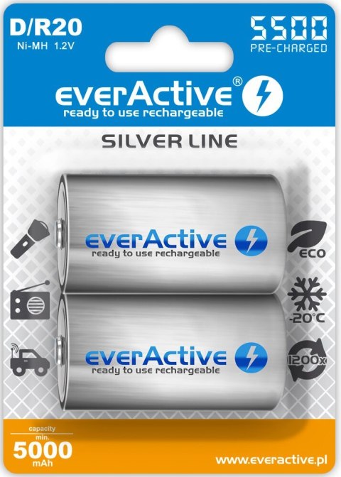 Zestaw akumulatorków everActive EVHRL20-5500 (5500mAh ; Ni-MH)