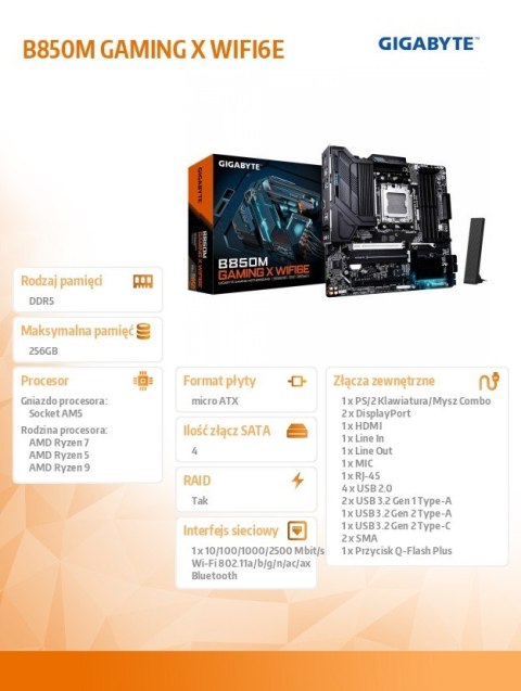 Płyra główna B850M GAMING X WIFI6E