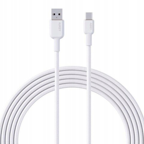 CB-NAC1 White nylonowy kabel USB C - USB A | 1m | 3A | 60W PD | 20V