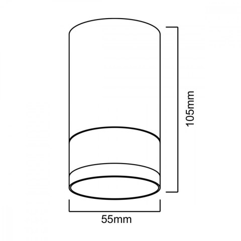 Oprawa natynkowa/tuba GU10, MCE361 B Aluminiowa Czarna