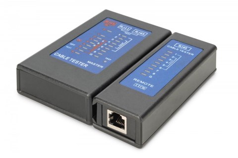 Tester kabli sieciowych i komunikacyjnych LED, kat.5e-kat.6A, (RJ45, RJ12, RJ11), Auto-Scan z PoE