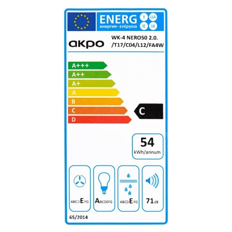 Okap AKPO WK-4 NERO LINE 2.0 60 CZARNY T300 Liniowy LED/Siłownik