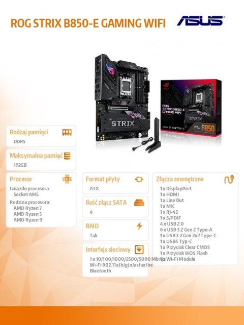 Płyta główna ROG STRIX B850-E GAMING WIFI