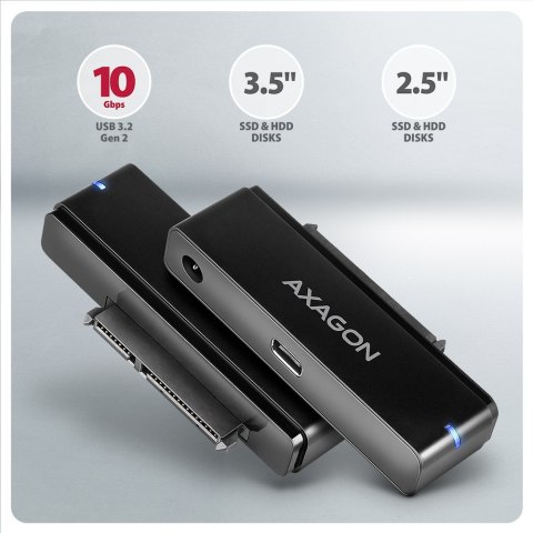 ADSA-FPX Adapter USB-C 10Gbps SATA 6G 2.5"/3.5" SSD/HDD FASTPORT X, w tym zasilacz, 60cm USB-C/USB-A kabel