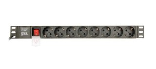 GEMBIRD LISTWA ZASILAJĄCA RACK 19" PDU EG-PDU-014 1U, 16A, 8X SCHUKO, KABEL 3M (WYPRZEDAŻ)