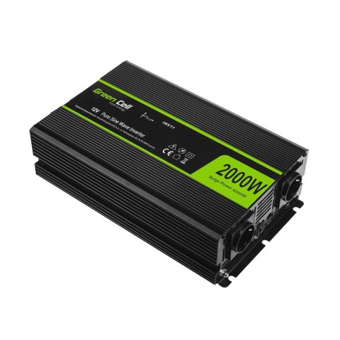 GREEN CELL PRZETWORNICA INV11 12V-230V 2000W/4000W CZYSTA SINUSOIDA