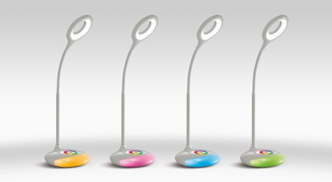 Nowoczesna lampka na biurko wielokolorowa RGB LED Activejet ORION RGB szara z funkcją oświetlenia nocnego