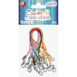 Zawieszki z karabińczykiem mix kolorów 7cm (12 sztuk) PH-8305 ALIGA