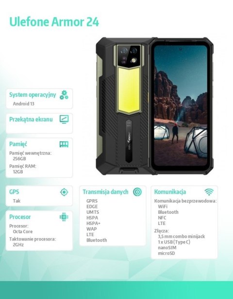 Smartfon Armor 24 4G 12/256GB IP69K czarny