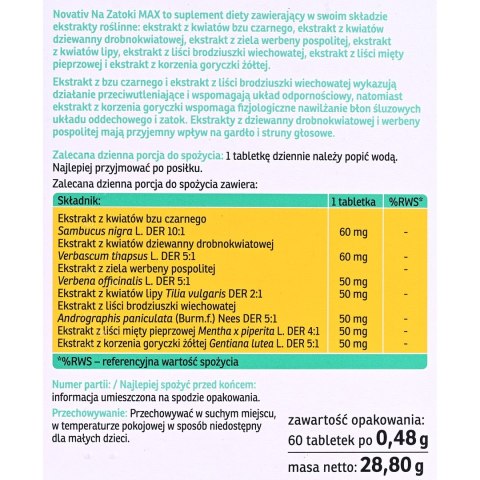 Novativ Na zatoki 60 tabletek powlekanych