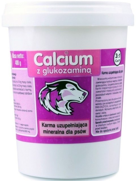 [W] Calcium Preparat witaminowy fioletowy z glukozaminą dla psa 400g