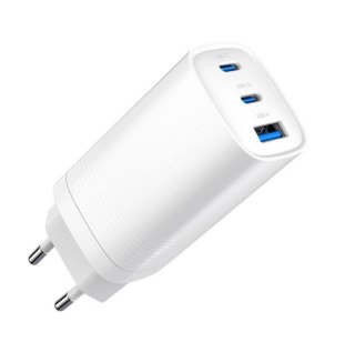 GEMBIRD SZYBKA ŁADOWARKA USB POWER DELIVERY USB TYPU C, 3X USB, 65 W, GAN BIAŁA