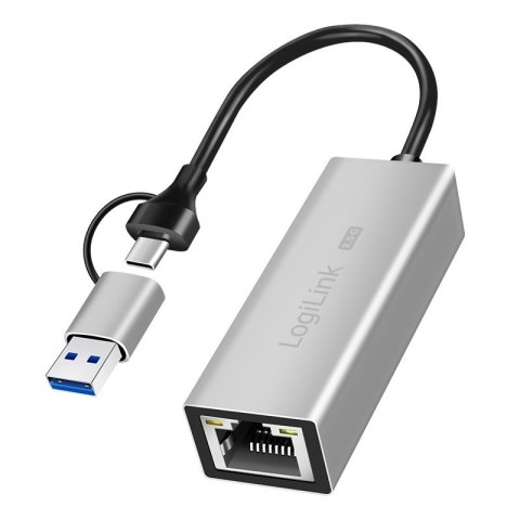 Adapter USB-A/-C do 2,5G Ethernet, szary