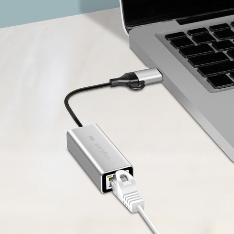 Adapter USB-A/-C do 2,5G Ethernet, szary