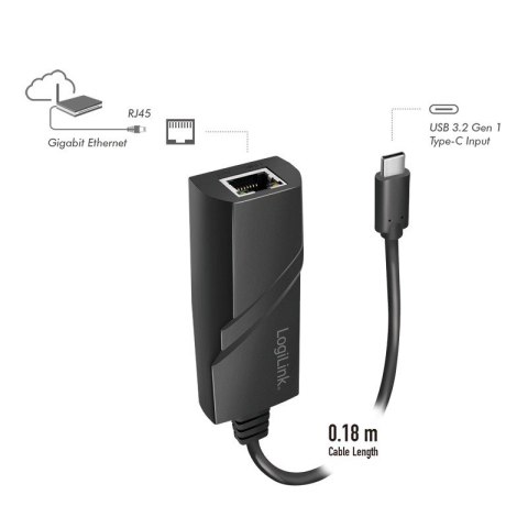 Adapter USB 3.2 Gen1 USB-C do Gigabit Ether.