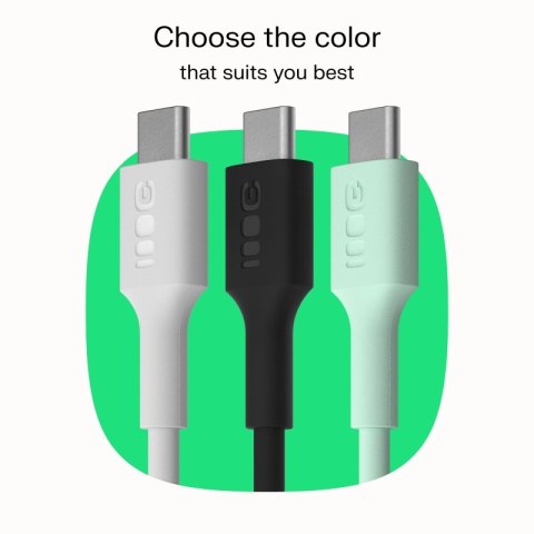 Kabel USB-C-USB-C PowerFlex 100W silikonowy 1.2m biały