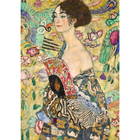 Puzzle 1000 elementów Dama z wachlarzem Klimt