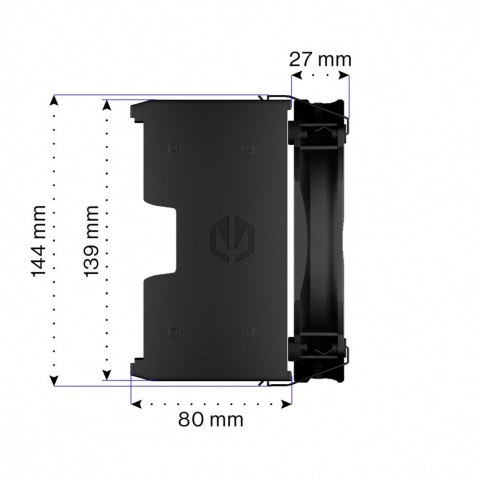 Chłodzenie procesora Fortis 5 Black EY3A013