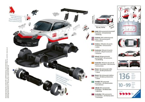 Puzzle 108 elementów 3D Pojazdy Porsche 911 GT3 Cup