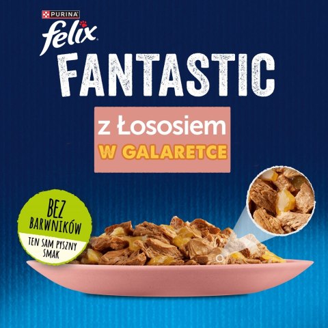 PURINA Felix Fantastic z łososiem w galaretce - mokra karma dla kota - 85 g