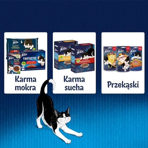 Purina Felix Sensations Jellies z wołowiną w galaretce z pomidorami - mokra karma dla kota - 85 g