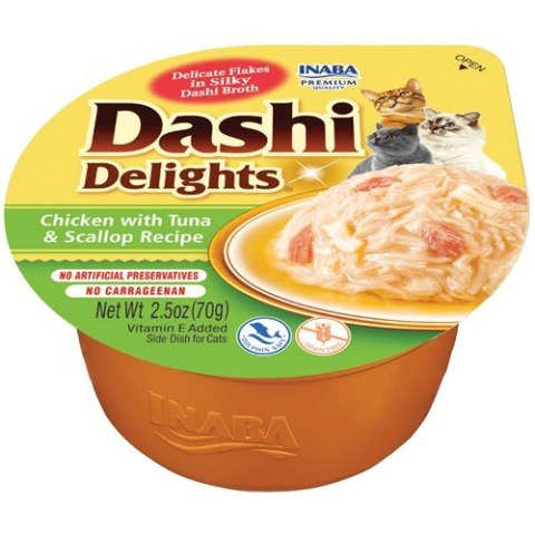 INABA DASHI DELIGHTS Kurczak Tuńczyk & Przegrzebki 70g bulion dla kota