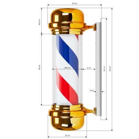 Plafon podświetlany pole barber shop BB-02 złoty duży