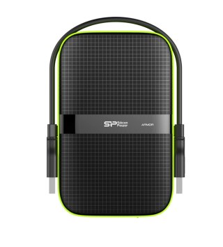 Dysk zewnętrzny HDD Silicon Power Armor A60 (4TB; 2.5"; USB 3.2; 5400 obr/min; Green-Black; SP040TBPHDA60S3K)