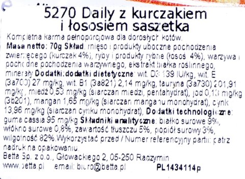 ALMO NATURE Daily Menu Kurczak z łososiem - saszetka 70 g