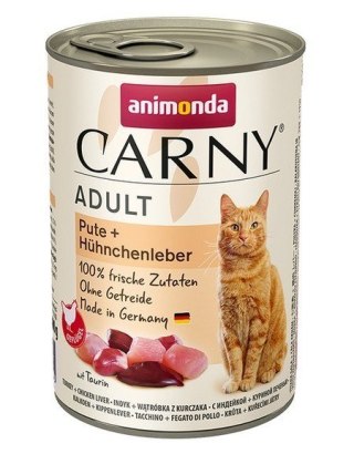 ANIMONDA Cat Carny Adult Indyk z wątróbką kurczaka - mokra karma dla kota - 400g