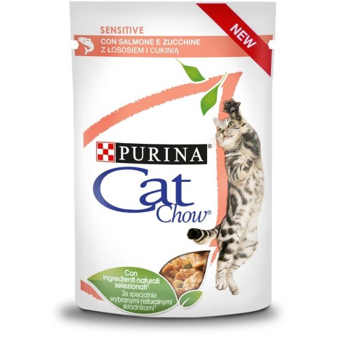 Purina Cat Chow Sensitive z łososiem i cukinią w sosie - mokra karma