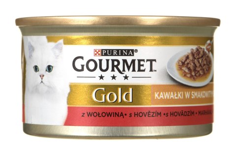 GOURMET GOLD Sauce Delight z wołowiną - mokra karma dla kota - puszka - 85 g