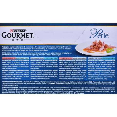 GOURMET PERLE DUO Duet Rybny - mokra karma dla kota 12x85g