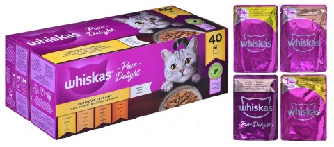 WHISKAS Pure Delight Drobiowe Frykasy w galaretce - mokra karma dla kota - 40 x 85g