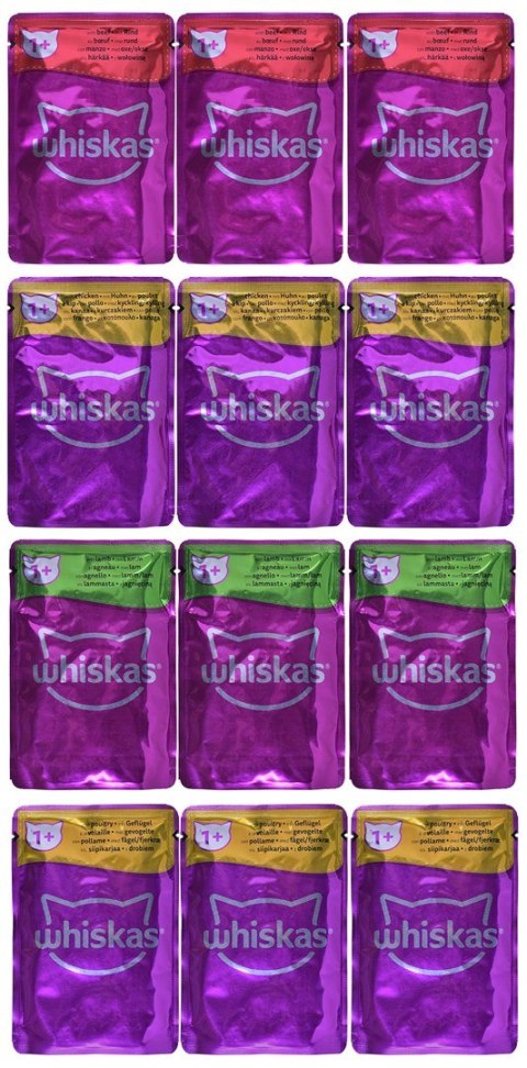 WHISKAS Klasyczne Posiłki w sosie - mokra karma dla kota - 12x85g