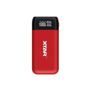 XTAR ŁADOWARKA/POWERBANK DO AKUMULATORÓW CYLINDRYCZNYCH LI-ION 18650/20700/21700 CZERWONY PB2S