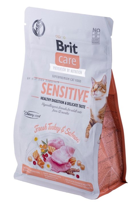 BRIT Care Grain-Free Sensitive Turkey&Salmon - sucha karma dla kota - 400 g